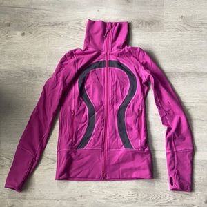 Lulu Lemon Magenta and Grey Zip Up Sweater